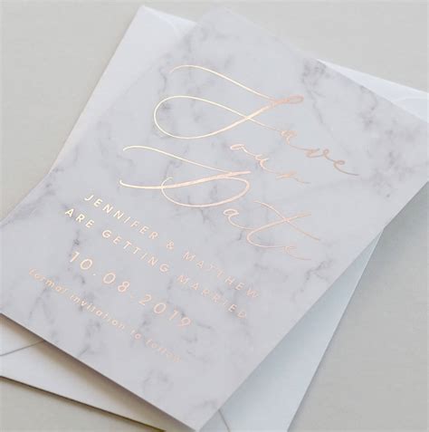 Marble Foil Printed Save The Date Cards By Project Pretty