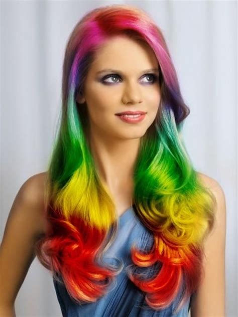 Modern short hairstyles with color hair for women looks younger. Rainbow Hair Pictures, Photos, and Images for Facebook ...