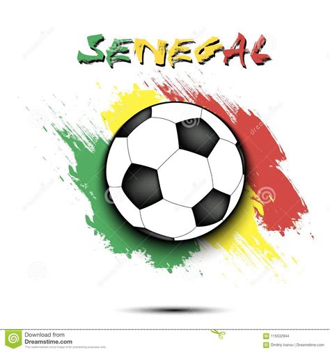 Bola De Futebol E Bandeira De Senegal Ilustração Do Vetor Ilustração