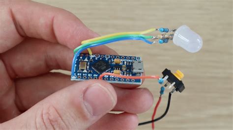 Led And Push Button Soldered Onto Arduino The Diy Life