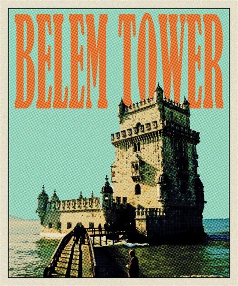 Premium Photo Belem Tower Retro Travel Poster