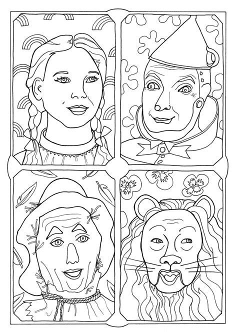 Wizard Of Oz Characters Coloring Pages