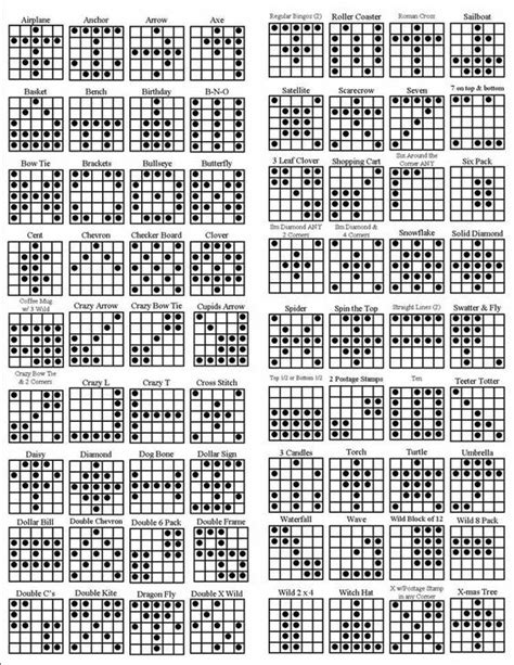 Bingo Patterns Bingo Printable Bingo Games