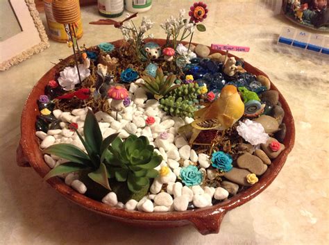 Dish Garden Using Rocks Small Animal Figures And Realistic Plants