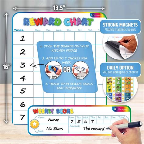 Magnetic Reward Chart For Kids 127 Stickers 30 Etsy