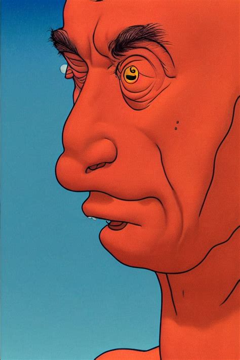 Krea A Hergé Closeup Portrait Of A Young Alien Man Licking A Blotter