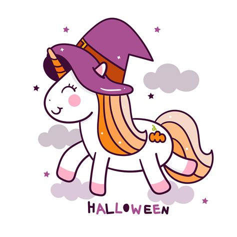 Titre De Dessin Animé De Mariage De Halloween - Halloween dessin animé mignon de licorne 668110 - Telecharger Vectoriel