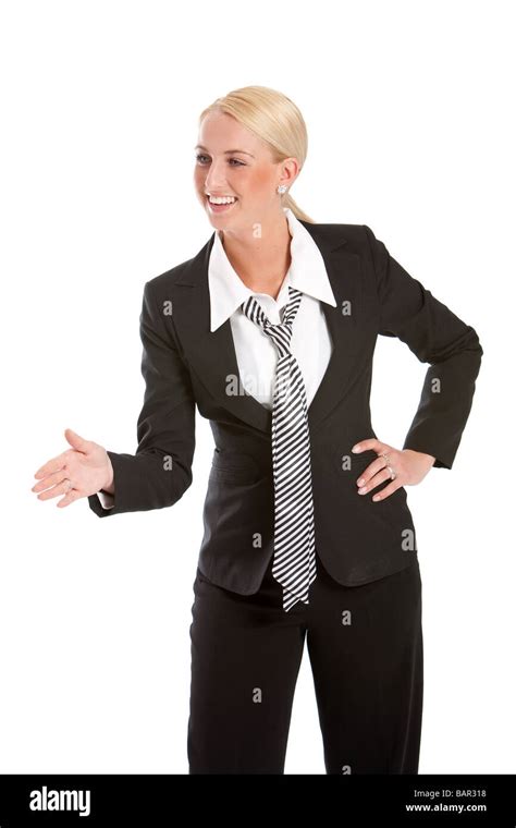 Pretty Business Woman Extending Her Hand For A Handshake Stock Photo