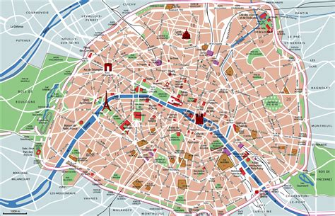 Paris Map With Top Sights Shops Hotels Paris Map Pdf