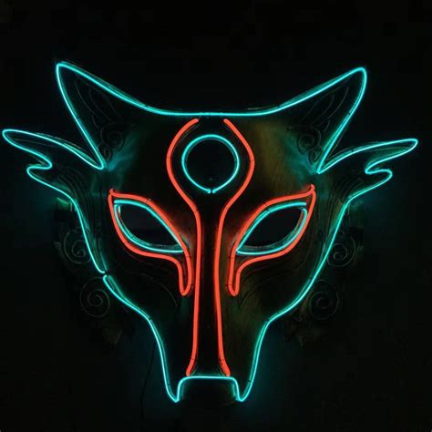 Rave Fox Neon Led Glow Mask Neon Culture