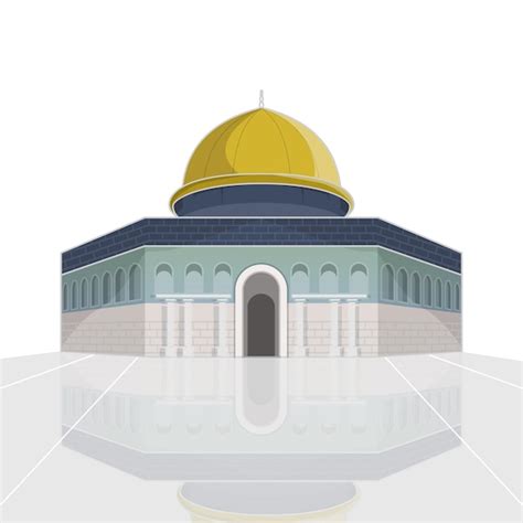 Premium Vector Al Aqsa Mosque In Palestine Map Vector Illustration