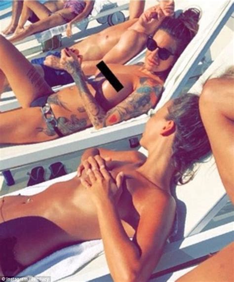 Ex On The Beach S Jemma Lucy Topless In Bikini Bottoms In Ibiza Daily Mail Online