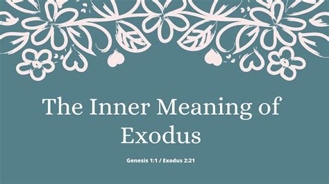 The Inner Meaning Of Exodus Youtube