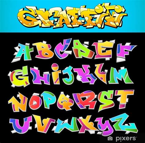 Wenn nur ein buchstabe fehlt ist es kein komplettes alphabet. Fototapete Urban Schriftart Graffiti Art Alphabet • Pixers® - Wir leben ...