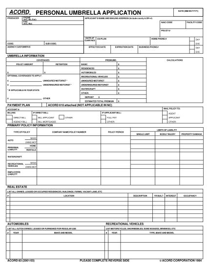 13 Fillable Acord Forms Free To Edit Download And Print Cocodoc