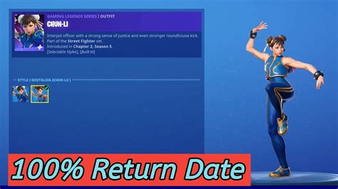 Chun Li Skin Return Release Date In Fortnite Item Shop Chun Li Skin