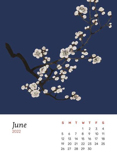 Flower 2022 June Calendar Template Free Psd Template Rawpixel