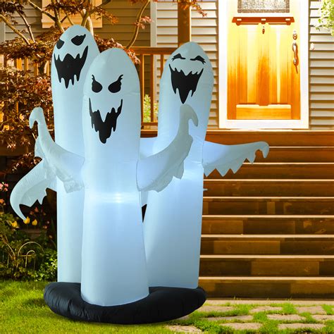 Shop for outdoor halloween decor in halloween decor. 6ft Halloween Airblown Inflatable 3 Ghosts Led Yard ...