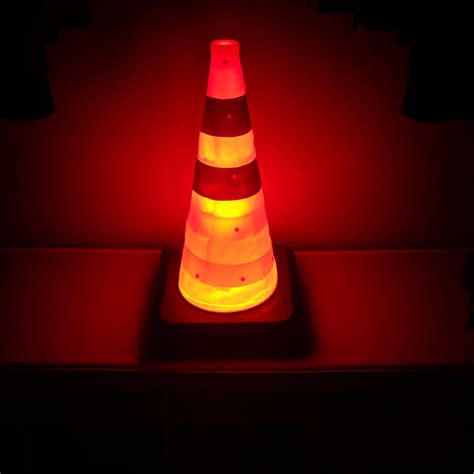Economy Collapsible Safety Cone With Led Light Traffic Safety Zone