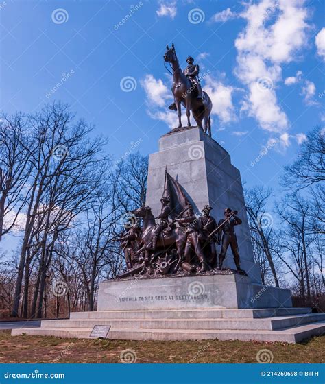 Gettysburg Pennsylvania Usa 14 De Marzo De 2021 El Monumento Virginia Dedicado A Los Soldados