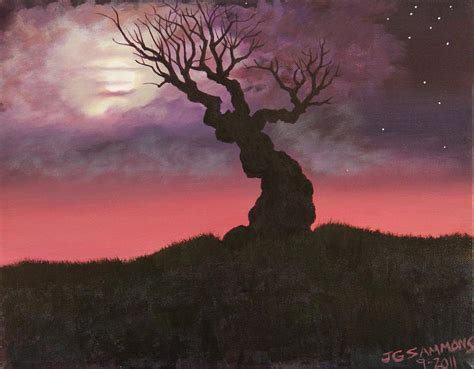 Spooky Tree Painting By Janet Greer Sammons Fine Art America