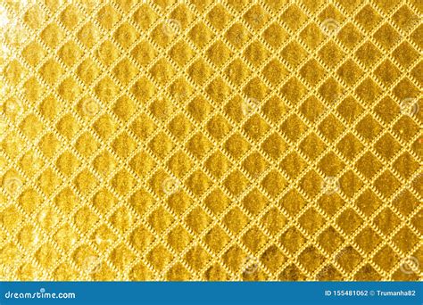 Shining Golden Background With Seamless Squares Texture Stock Photo