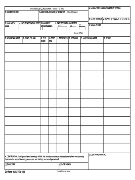 Dd 2624 1998 Fill And Sign Printable Template Online