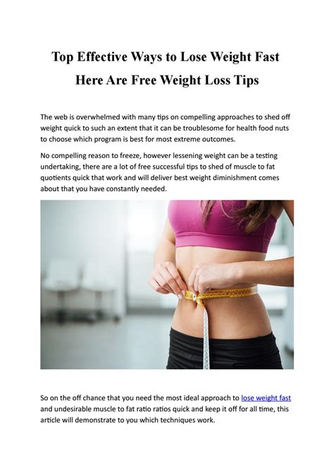Top Effective Ways To Lose Weight Fast Here Are Free Weight Loss Tips By Fastweightloss Issuu