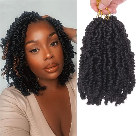 Buy Leeven Pre Twisted Passion Twist Hair 8 Packs 8 Inch Natural Black