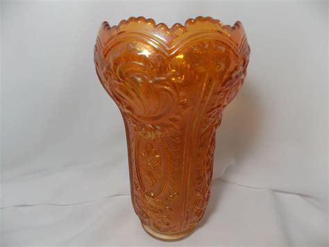 Vintage Imperial Glass Carnival Vase Marigold From Mapricesattic On