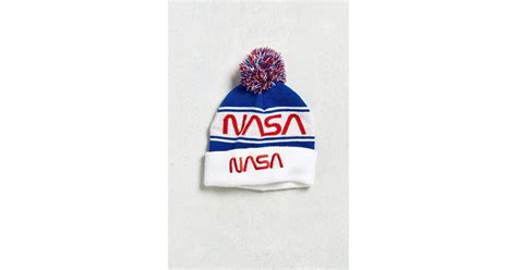 Urban Outfitters Synthetic Nasa Pom Beanie In Blue For Men Lyst