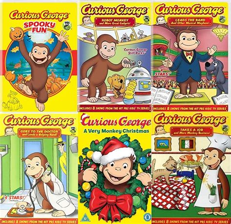 Curious George 6 Pack Pbs Kids Dvd Collection Spooky Fun