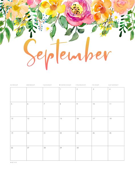 Free Printable Calendar 2021 Floral Free Letter Templates