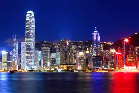Hong Kong City At Night Stock Image Image Of Colorful 29985711