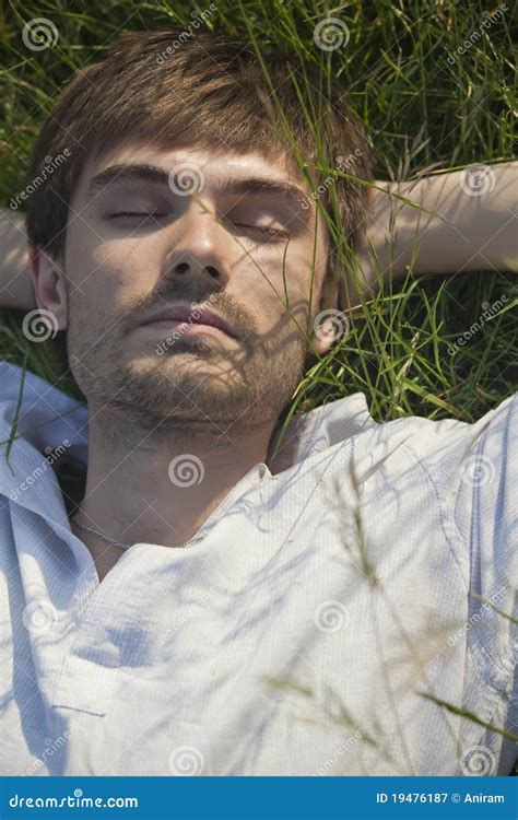 Man Sleeping In Field Stock Image Image Of Lifestyle 19476187