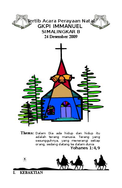 Documents similar to tertib acara natal bahasa batak. Tertib Acara Natal Ina Hkbp Dalam Bahasa Batak Lengkap Dengan Liturgi Dan Prolok / Batang ayah ...