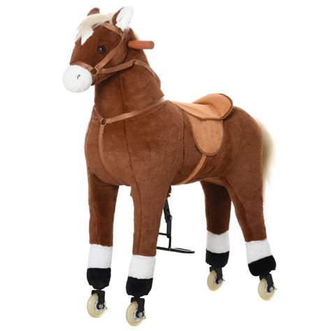 Qaba Ride On Walking Horse With Wheels Mechanical Moving Horse Pony