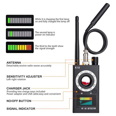 Llame al detector de audio espía. Detector de Insectos inalámbrico Anti espía RF señal para ...