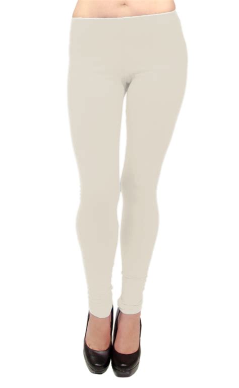 Vivian S Fashions Extra Long Leggings Cotton Misses Size Ivory 1X