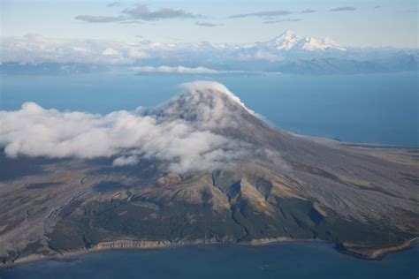 Aerial Image Of Mount St Augustine Volcano Cook Inlet Alaska Poster