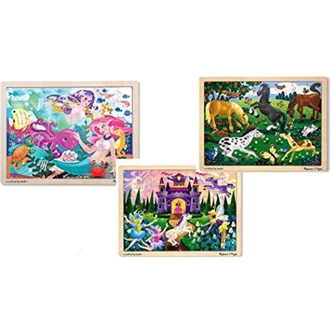 Melissa And Doug Wooden Jigsaw Puzzle 48 Pcs Bundle Set Age 4 And Up