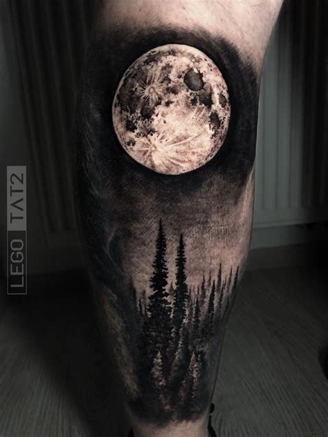 Forearm Wolf Forest Moon Tattoo Best Tattoo Ideas