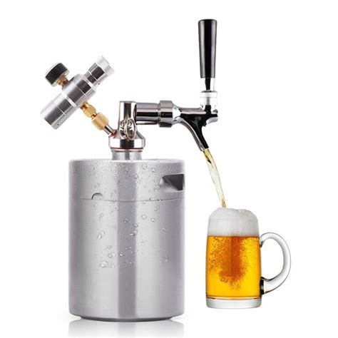 Portable Stainless Steel Pressurized Keg Beer Growler With Co2 Sysyem