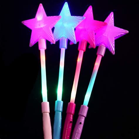 Light Up Super Star Wands For Kids Led Flash Wands Luminous Toys4pcs