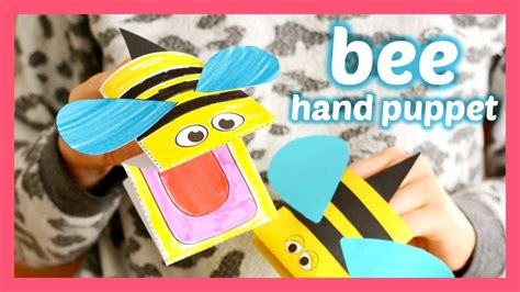 How To Make A Paper Hand Puppet Bee Printable Template Included Youtube