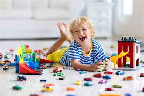 Kids Play With Toy Cars Children Playing Car Toys Stock Image Image