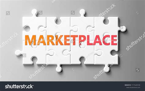 Marketplace Complex Like Puzzle Pictured Word Stock Illustration