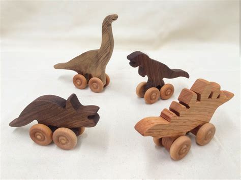 Wood Dinosaur Set Wood Dinosaurs Handmade Dinosaurs Toys