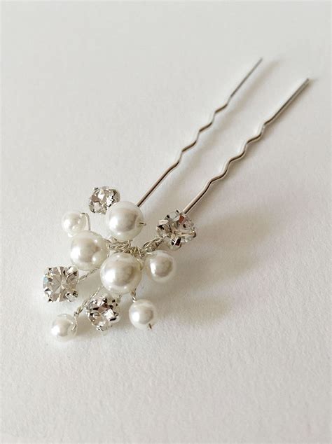 Pearl Wedding Hair Pins Rhinestone Hair Pin Pearl Hair Pins Pearl
