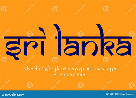 Country Sri Lanka Text Design Indian Style Latin Font Design